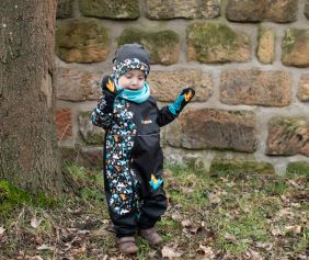 Kids Softshell Overall, DINOS, Dark Brown (3)