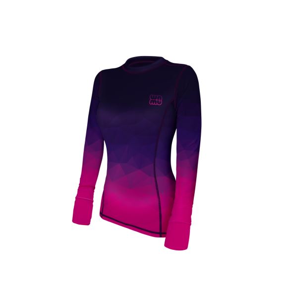 Ladies Functional Long Sleeve T-shirt, MOSAIC, purple/dark