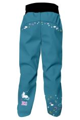Kids Softshell Trousers, UNICORNS, Teal (1)