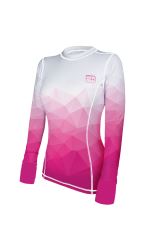 Ladies Functional Long Sleeve T-shirt, MOSAIC, pink/white