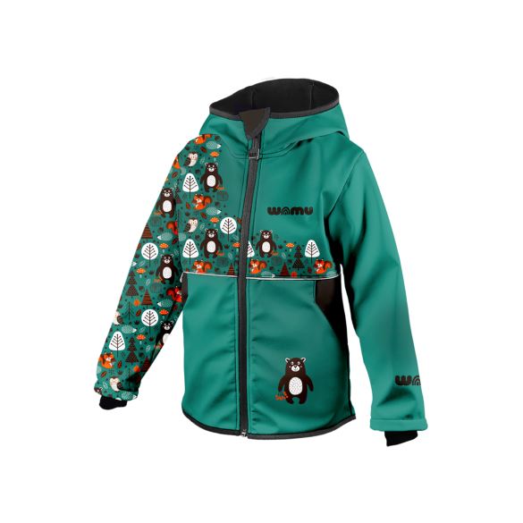 Kids Softshell Jacket, BEARS, Turquoise