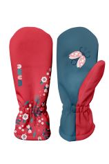 Kids Softshell Mittens, LADYBIRDS, Red