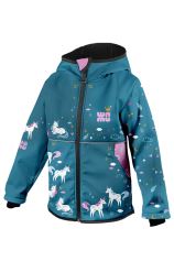 Kids Softshell Jacket, UNICORNS, Teal