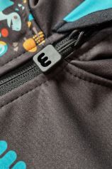 Kids Softshell Overall, DINOS, Dark Brown (12)